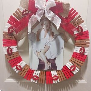 Festive Red and White Holiday Wreath